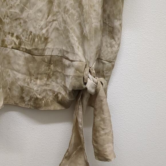 Simply Vera Vera Wang tan tie dye tee shirt with tie front size XL﻿ - Picture 4 of 6